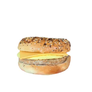 Bagel with sausage, egg and cheese
