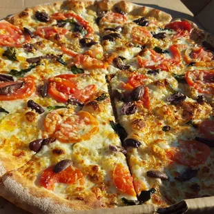 Greek pizza. Enjoyed this but would not choose it again. Excited to try the Margherita next.