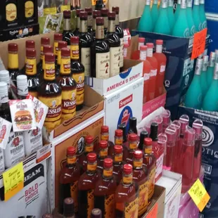 a variety of bottles