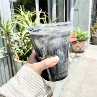 Charcoal latte. @_emwong_