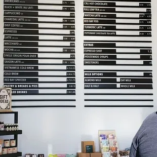 Menu and other goodies available