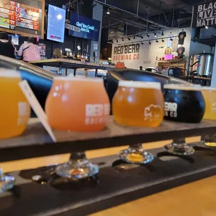 Nice selection of beers in a dealer's choice flight.