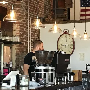 Red Beard preparing coffee