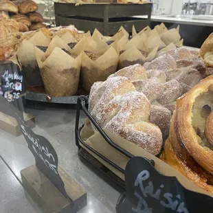a variety of pastries on display