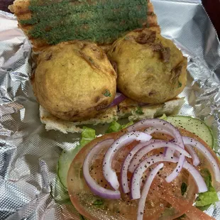 Vada Pav open face