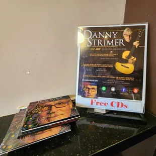Red Berry Coffee Bar - free CDs inside, on counter