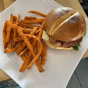 Chicken Club &amp; Sweet Potato Fries