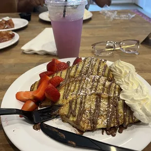 French toast with Nutella and strawberries