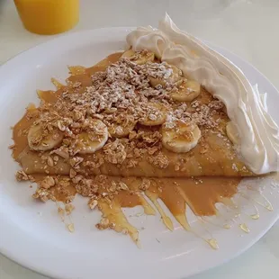 Banana Peanut Crepe