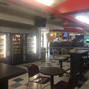 Food opens at 4:00 pm but there are machines to have snacks.