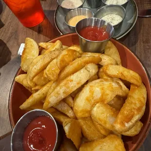 Steak Fry appetizer (ask for all of the sauces!)