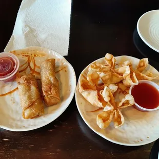 Crab Ragoon, Pork Egg Rolls. Kung Pao Chicken &amp; Mongolian Beef