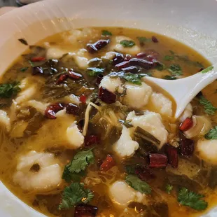 Fish with sour veggie soup