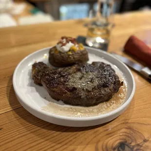 steak and potatoes