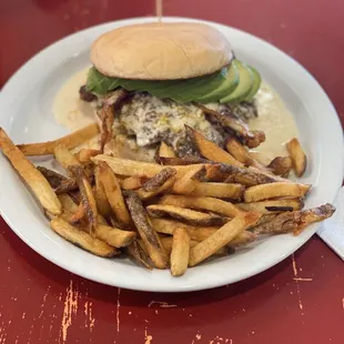 Avo queso burger