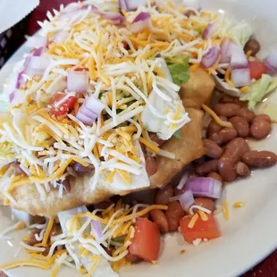 a plate of mexican food
