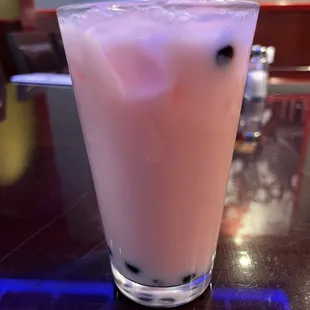 a close up of a drink in a glass