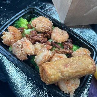 Crispy Chicken Egg Roll and Walnut Shrimp