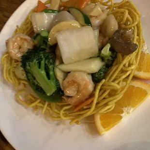 Double pan sea food and Vegetables