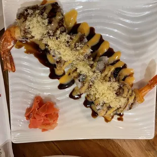 Red Bowl Roll add extra tempura flakes