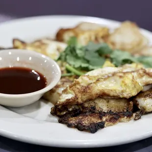 Fried flour cake with egg