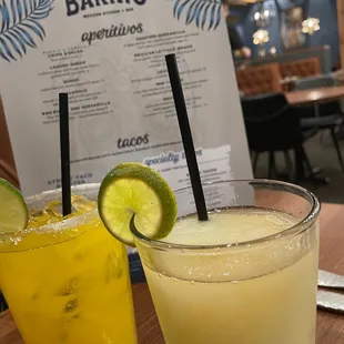 Mango/Coconut, &amp; Peach margaritas. Didn&apos;t really taste like those flavors, but they were still yummy &amp; tequila-y!