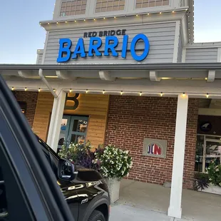 the front entrance of a restaurant