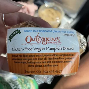 Gluten free vegan pumpkin bread