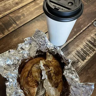 Nutty Professor Latte with Apple Cinnamon Bagel