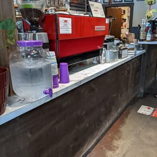 a coffee shop counter