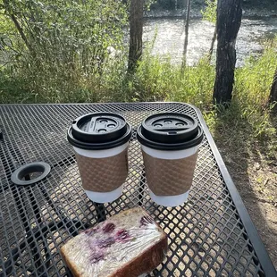 Coffee and cranberry walnut bread