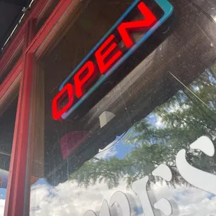 open sign in window