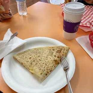 Ham egg and cheese crepe