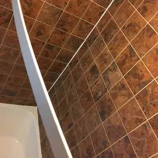 Newly Remodeled Bathrooms with Stylish Curved Shower Rod