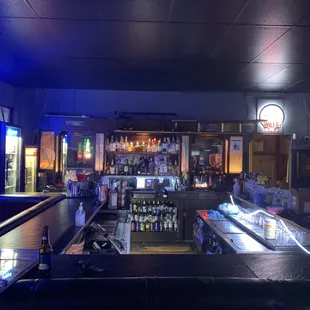 the bar and counter area
