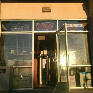 the entrance to a store