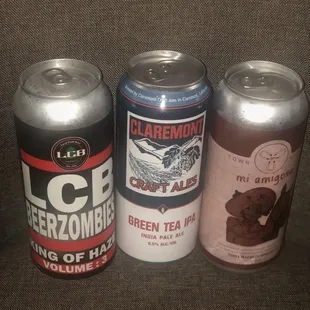 three cans of beer