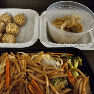 two containers of food