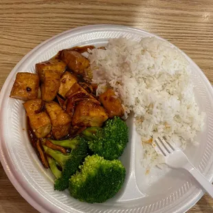 Orange chili tofu
