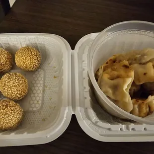 two containers of food