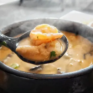 Thai food here is awesome! Took this pic by cell and love the taste of this coconut soup ( I forgot the name)