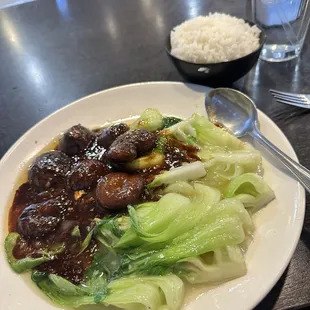 Mushroom and bok choy