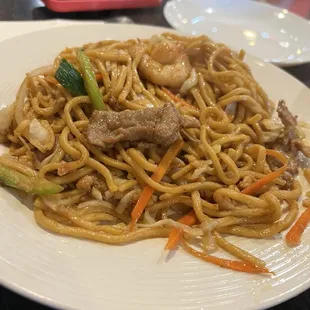 Mongolian beef and noodles which