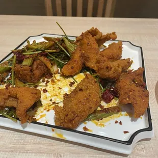 Deep-fried fish with pepper and cumin.