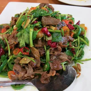 88. Stir Fried Lamb And Bamboo Shoots With Cumin 88.