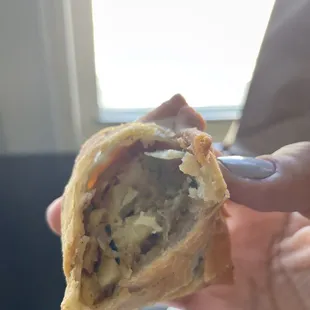 Inside samosa, it had a spice kick, but not too hot.