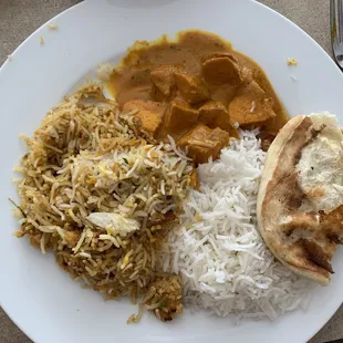 Shrimp Biryani Chicken Tikka Masala Rice Naan