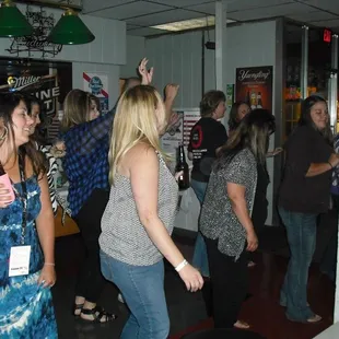 a group of people dancing