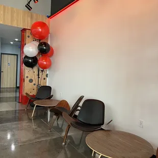 More causal seating near the order bar