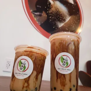 two cups of bubble tea